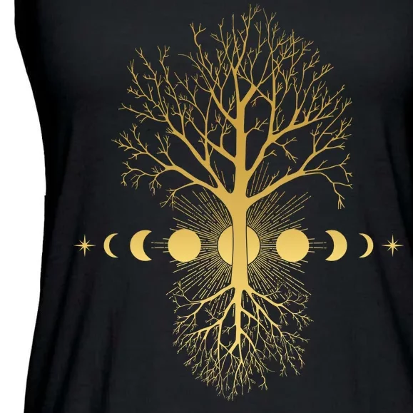 Phases Of The Moon Roots Ladies Essential Flowy Tank