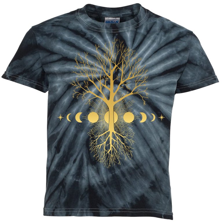 Phases Of The Moon Roots Kids Tie-Dye T-Shirt