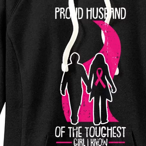 Proud Husband Breast Cancer Awareness Pink Ribbon Warrior Gift Women's Fleece Hoodie