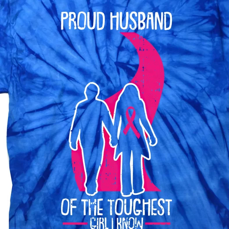 Proud Husband Breast Cancer Awareness Pink Ribbon Warrior Gift Tie-Dye T-Shirt