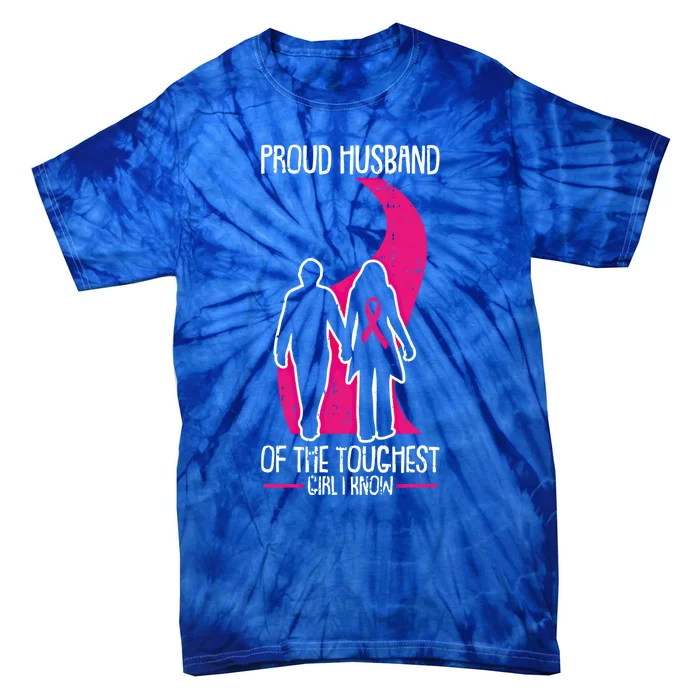 Proud Husband Breast Cancer Awareness Pink Ribbon Warrior Gift Tie-Dye T-Shirt