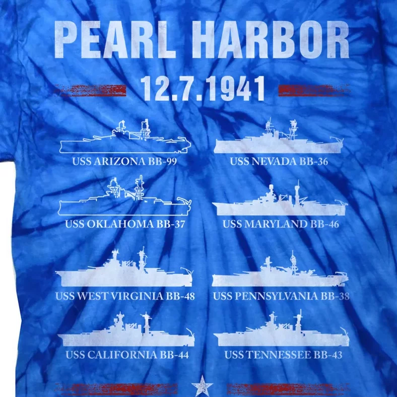 Pearl Harbor Battleship Memorial Day December 7th 1941 Wwii Cute Gift Tie-Dye T-Shirt