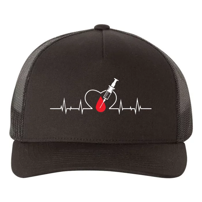 Phlebotomist Heart Blood Phlebotomy Pulse Syringe Gift Yupoong Adult 5-Panel Trucker Hat