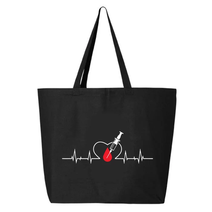 Phlebotomist Heart Blood Phlebotomy Pulse Syringe Gift 25L Jumbo Tote