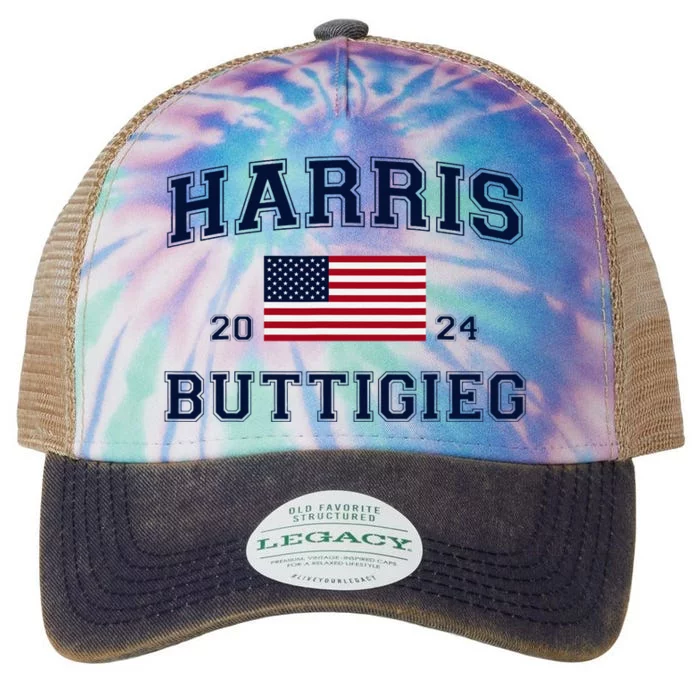 President Harris Buttigieg 2024 Kamala Harris Pete Buttigieg Legacy Tie Dye Trucker Hat