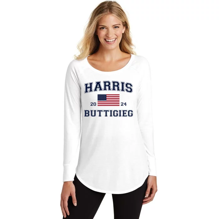 President Harris Buttigieg 2024 Kamala Harris Pete Buttigieg Women's Perfect Tri Tunic Long Sleeve Shirt