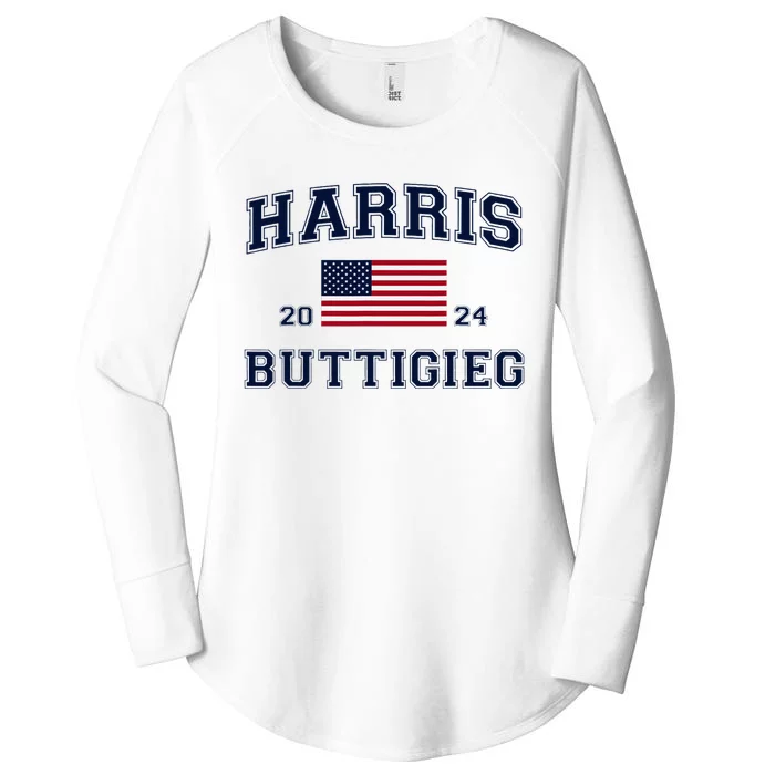 President Harris Buttigieg 2024 Kamala Harris Pete Buttigieg Women's Perfect Tri Tunic Long Sleeve Shirt