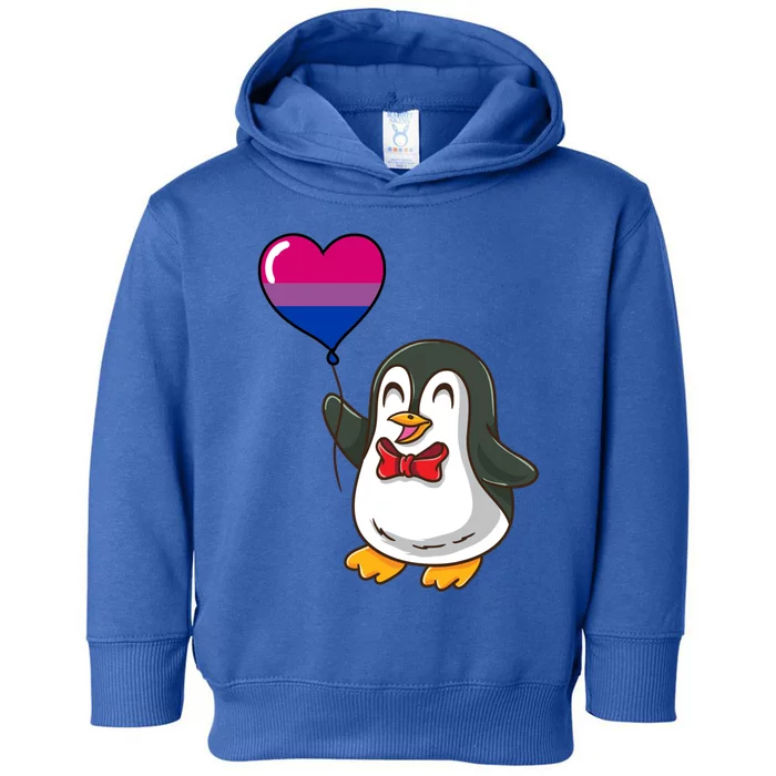 Penguin Heart Balloon Bisexual Pride Gift Toddler Hoodie