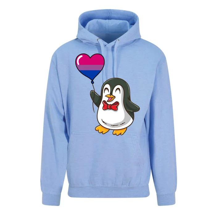 Penguin Heart Balloon Bisexual Pride Gift Unisex Surf Hoodie