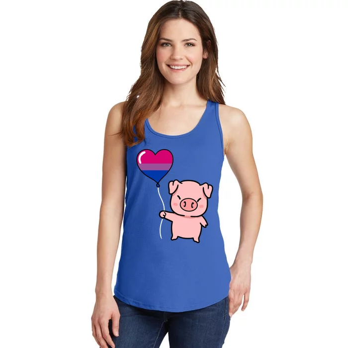 Pig Heart Balloon Bisexual Pride Gift Ladies Essential Tank