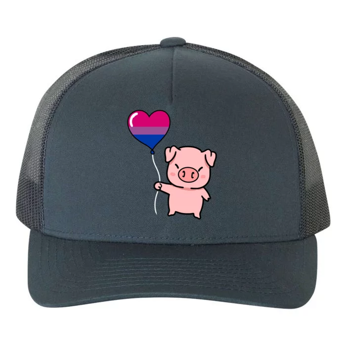 Pig Heart Balloon Bisexual Pride Gift Yupoong Adult 5-Panel Trucker Hat