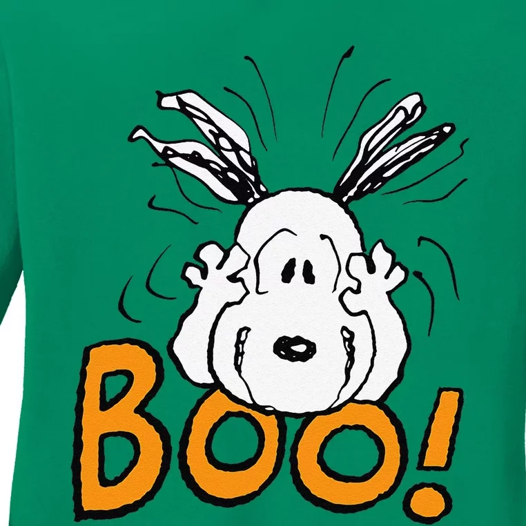 Peanuts Halloween Boo Ladies Long Sleeve Shirt