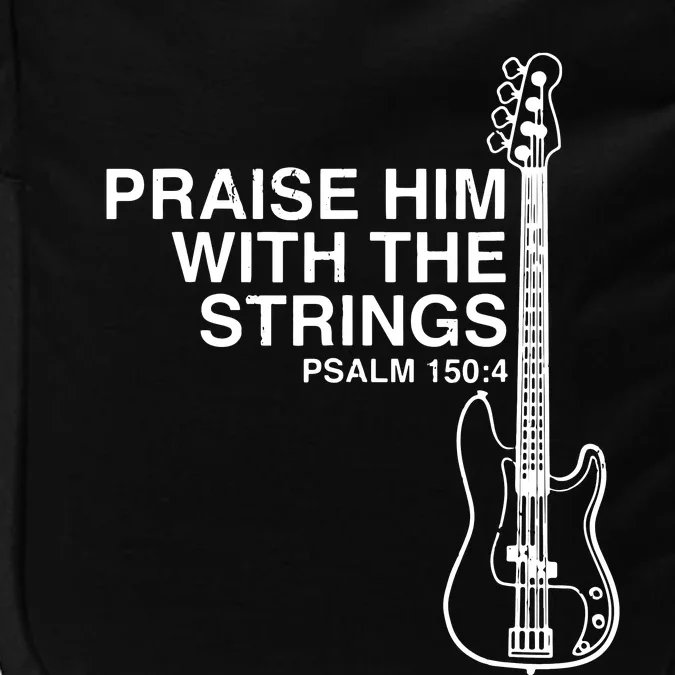 Praise Him Christian Bass Player Distressed Design Impact Tech Backpack