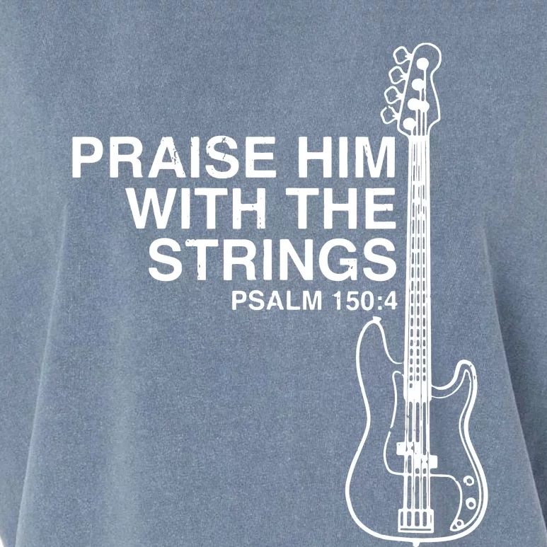 Praise Him Christian Bass Player Distressed Design Garment-Dyed Women's Muscle Tee