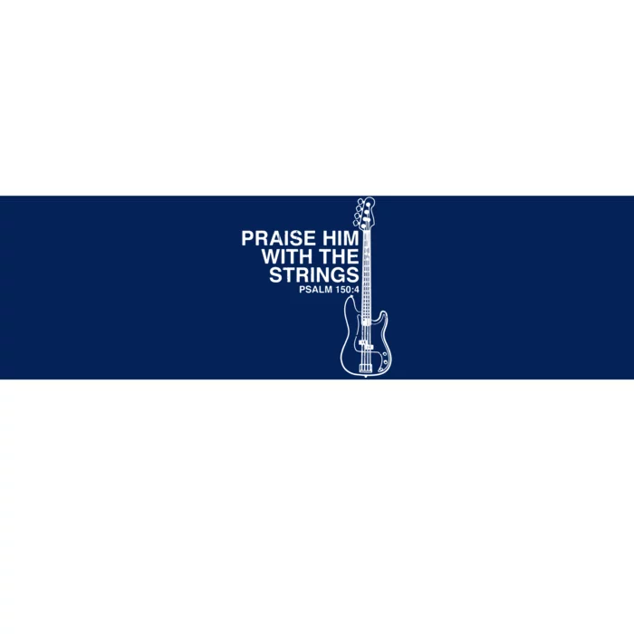 Praise Him Christian Bass Player Distressed Design Bumper Sticker