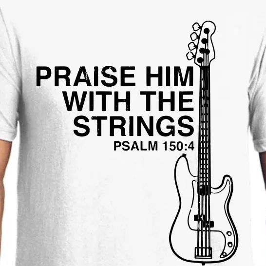 Praise Him Christian Bass Player Distressed Design Pajama Set