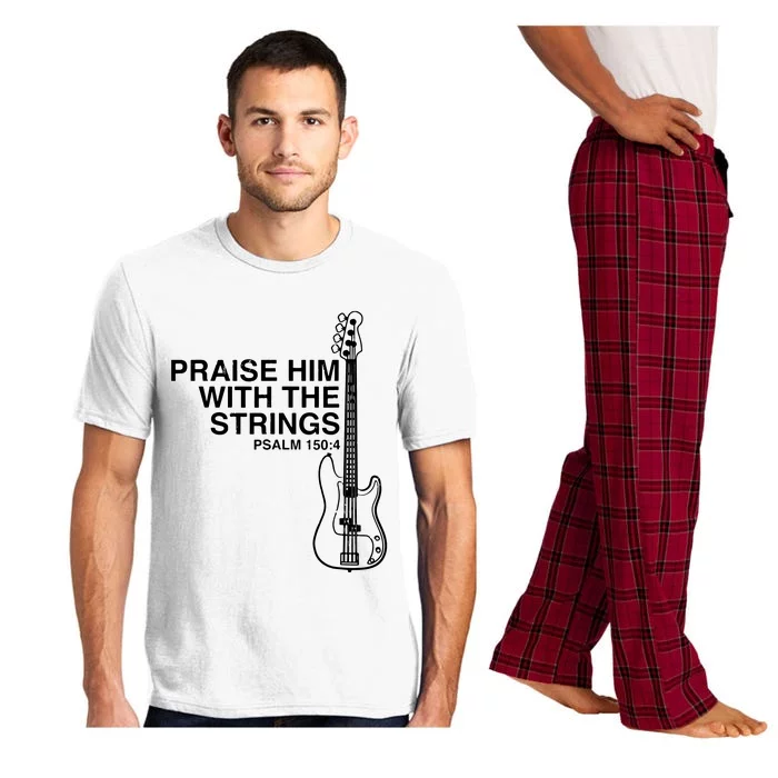 Praise Him Christian Bass Player Distressed Design Pajama Set