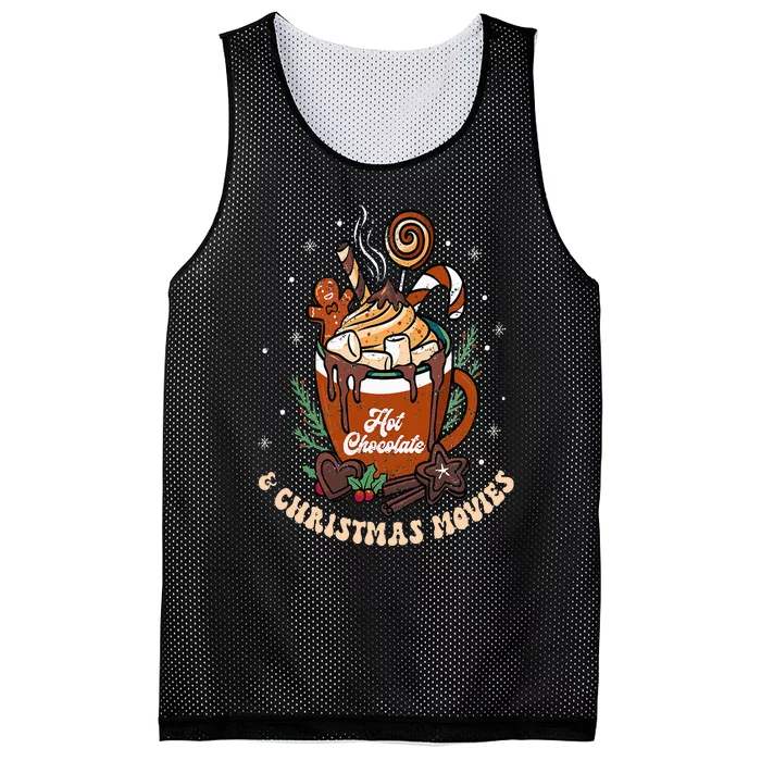 Peppermint Hot Chocolate Coffee Christmas Movie Retro Mesh Reversible Basketball Jersey Tank