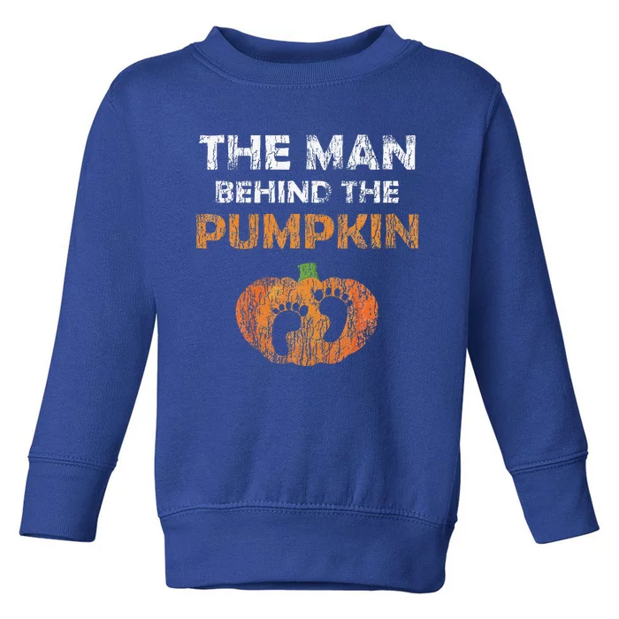 Pregnant Halloween Costume For Dad Expecting Lil Pumpkin Toddler Sweatshirt