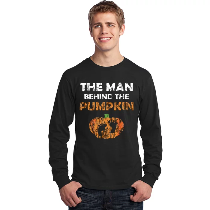 Pregnant Halloween Costume For Dad Expecting Lil Pumpkin Long Sleeve Shirt