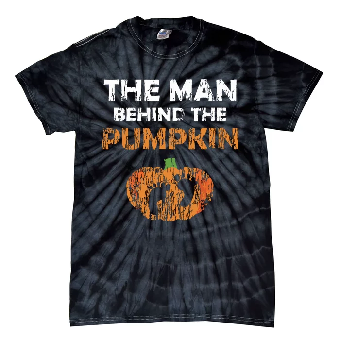 Pregnant Halloween Costume For Dad Expecting Lil Pumpkin Tie-Dye T-Shirt