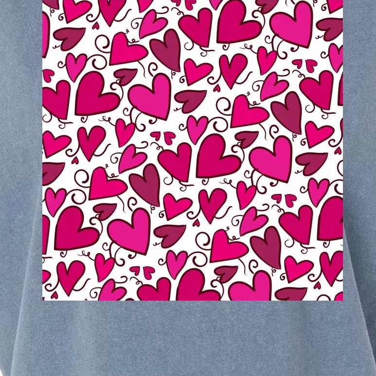 Pink Hearts Cute Valentine's Day Gift Garment-Dyed Women's Muscle Tee