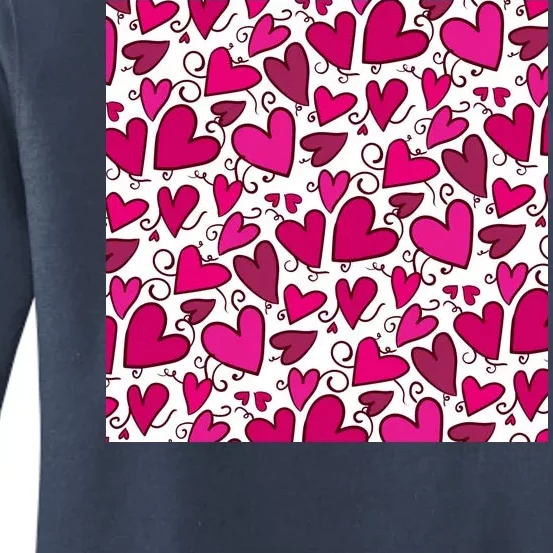 Pink Hearts Cute Valentine's Day Gift Women's Pullover Hoodie