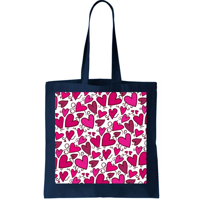 Pink Hearts Cute Valentine's Day Gift Tote Bag