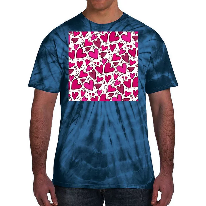 Pink Hearts Cute Valentine's Day Gift Tie-Dye T-Shirt