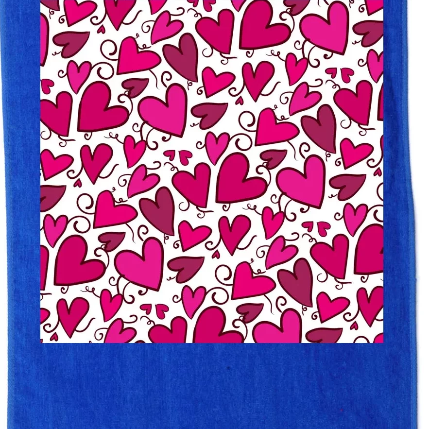 Pink Hearts Cute Valentine's Day Gift Platinum Collection Golf Towel