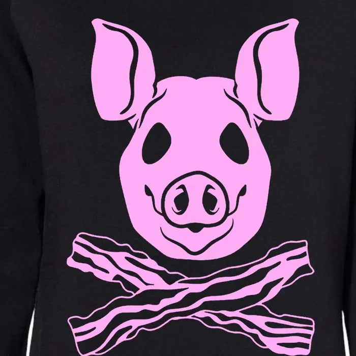 Pig Head Cross Bacon Strips Womens California Wash Sweatshirt