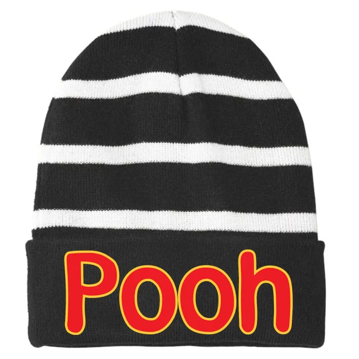 Pooh Halloween Costume Striped Beanie with Solid Band