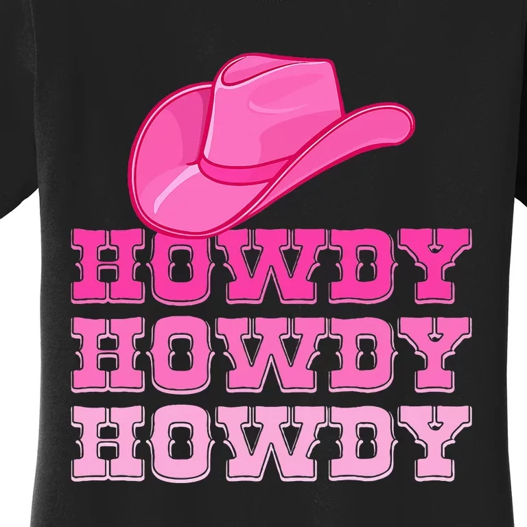 Pink Howdy Cowgirl Western Country Rodeo Women's T-Shirt