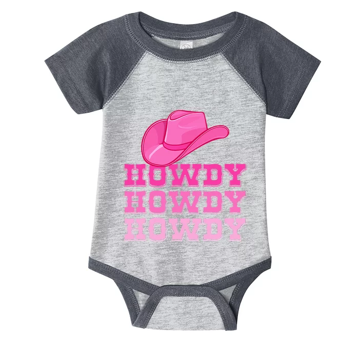 Pink Howdy Cowgirl Western Country Rodeo Infant Baby Jersey Bodysuit