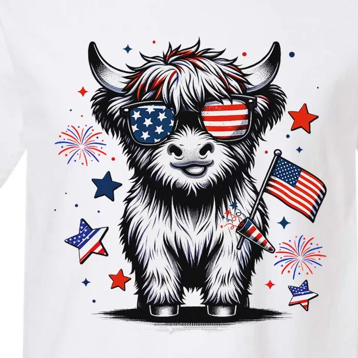 Patriotic Highland Cow 4th Of July Garment-Dyed Heavyweight T-Shirt