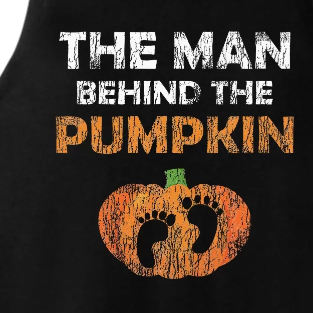 Pregnant Halloween Costume For Dad Expecting Lil Pumpkin Ladies Tri-Blend Wicking Tank