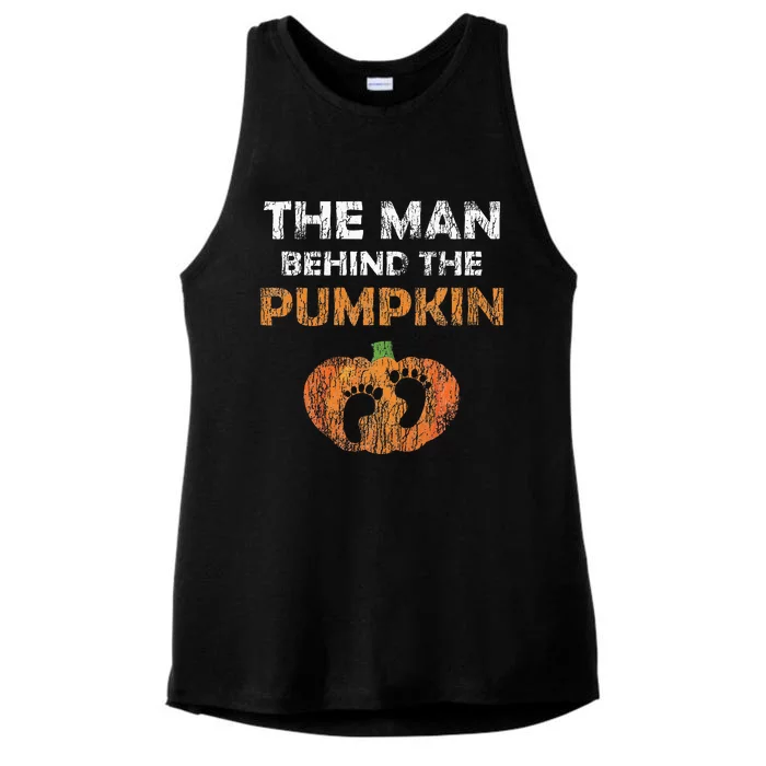 Pregnant Halloween Costume For Dad Expecting Lil Pumpkin Ladies Tri-Blend Wicking Tank