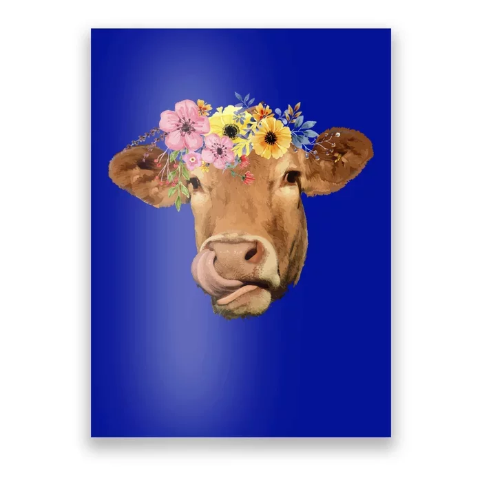 Pretty Hippie Cow Peace Love Festival Gift Poster