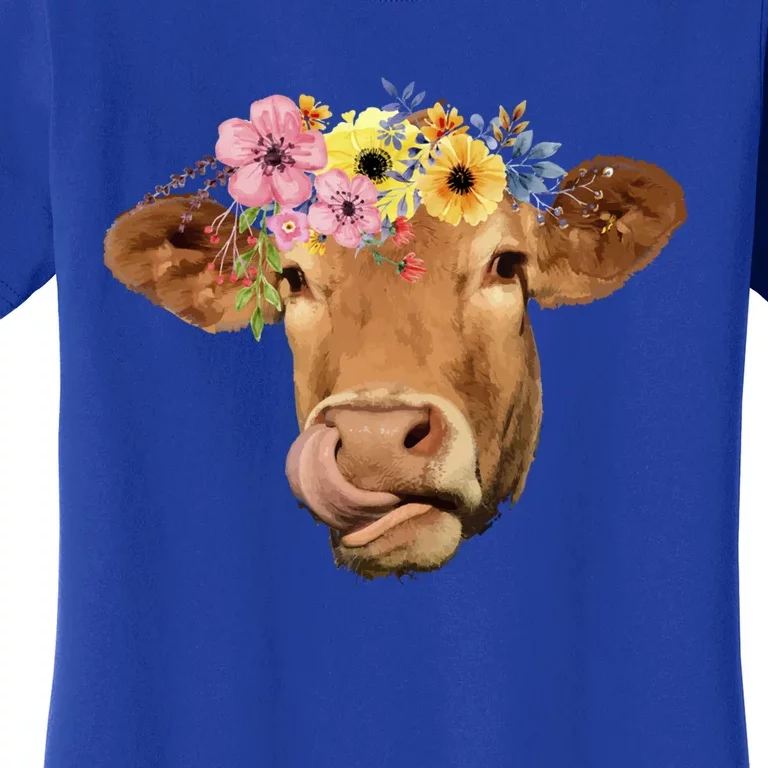 Pretty Hippie Cow Peace Love Festival Gift Women's T-Shirt