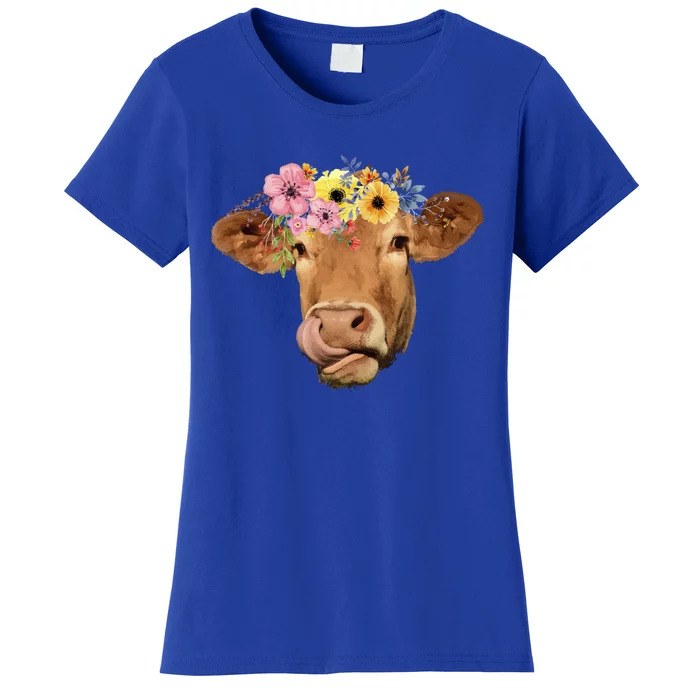 Pretty Hippie Cow Peace Love Festival Gift Women's T-Shirt