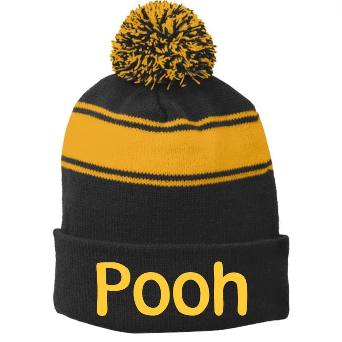 Pooh Halloween Costume Stripe Pom Pom Beanie