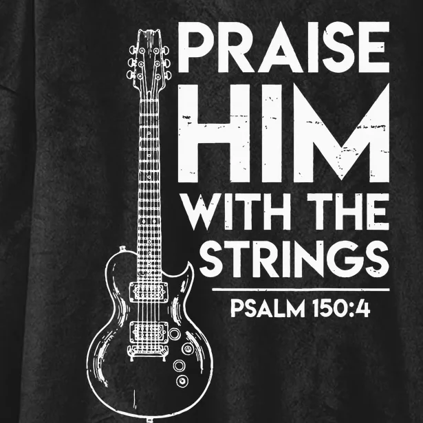 Praise Him Christian Worship Electric Guitar Jesus 3 Hooded Wearable Blanket