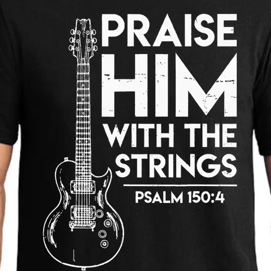 Praise Him Christian Worship Electric Guitar Jesus 3 Pajama Set