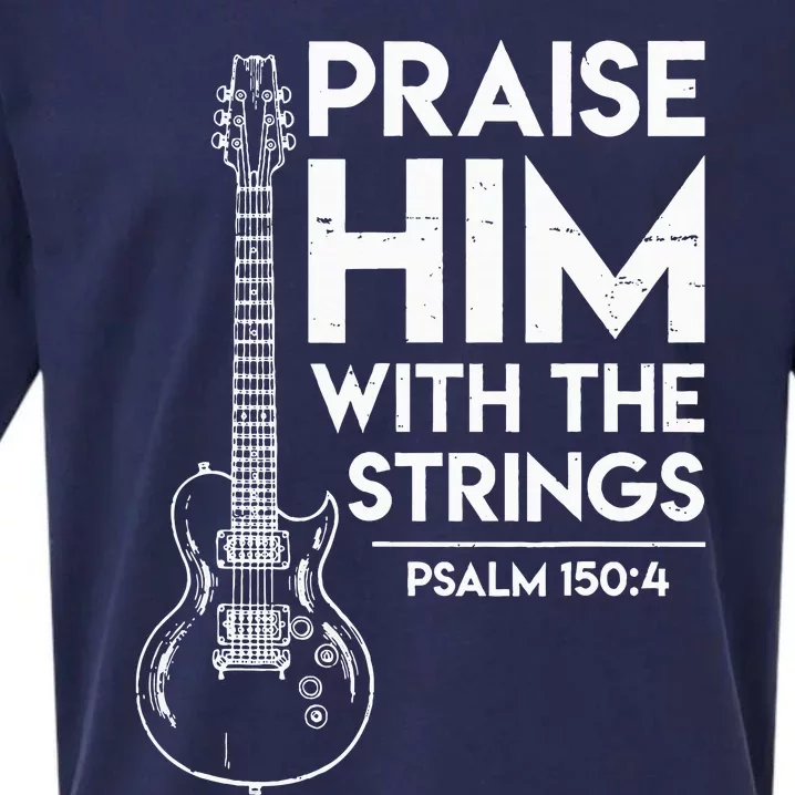 Praise Him Christian Worship Electric Guitar Jesus 3 Sueded Cloud Jersey T-Shirt