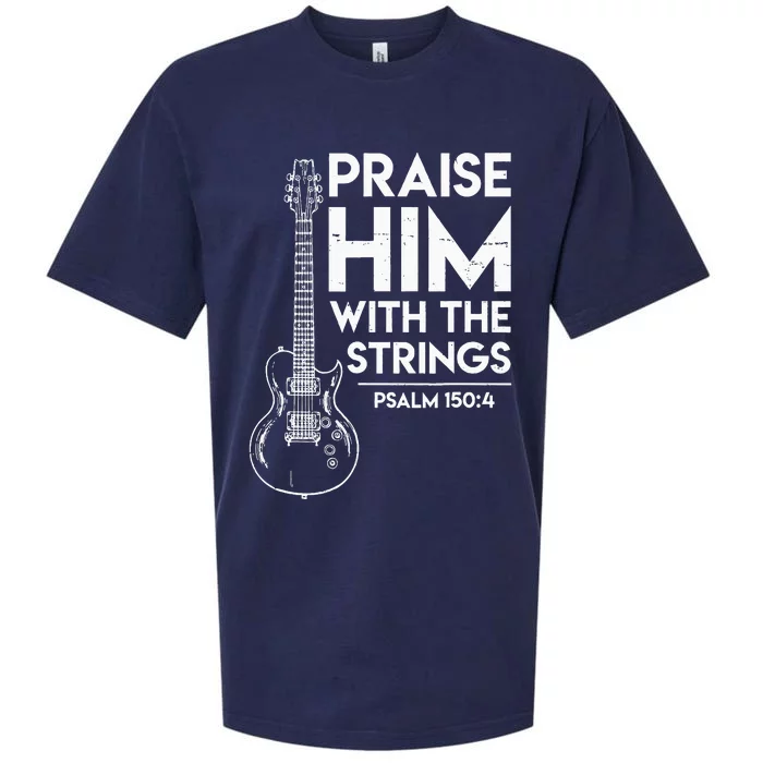 Praise Him Christian Worship Electric Guitar Jesus 3 Sueded Cloud Jersey T-Shirt