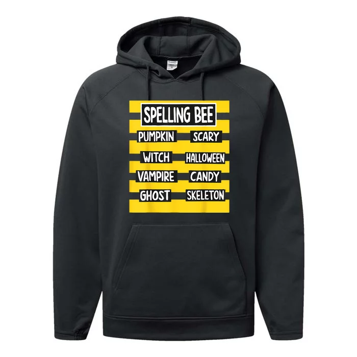 Pun Halloween Costume For Teachers Spelling Bee Performance Fleece Hoodie