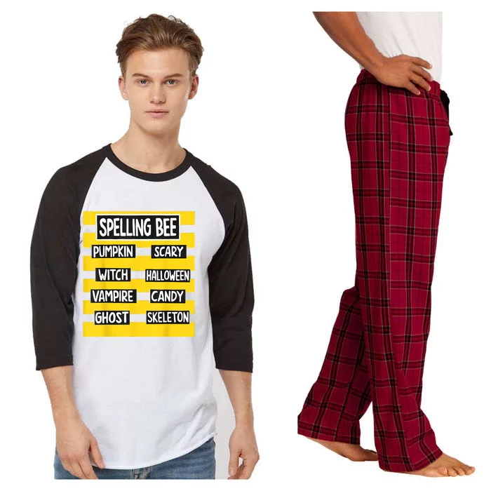 Pun Halloween Costume For Teachers Spelling Bee Raglan Sleeve Pajama Set