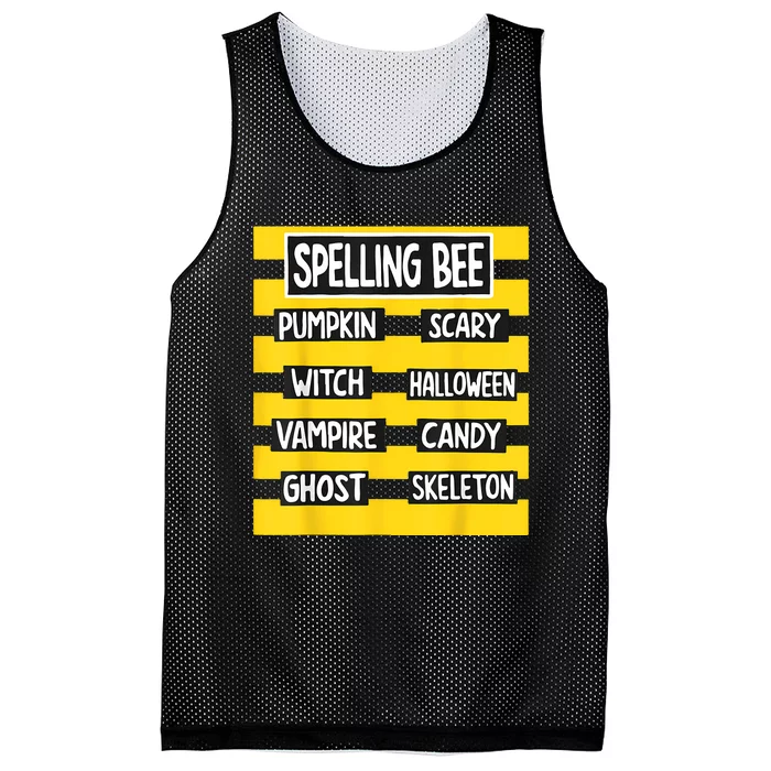 Pun Halloween Costume For Teachers Spelling Bee Mesh Reversible Basketball Jersey Tank