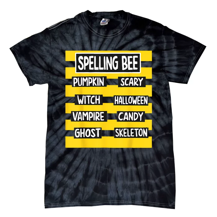 Pun Halloween Costume For Teachers Spelling Bee Tie-Dye T-Shirt