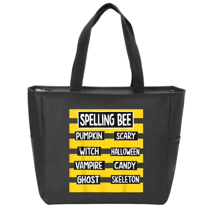 Pun Halloween Costume For Teachers Spelling Bee Zip Tote Bag